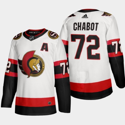 Ottawa Ottawa Senators #72 Thomas Chabot Men's Adidas 2020-21 Authentic Player Away Stitched NHL Jersey White